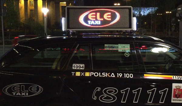 Taxi Top LED Display in Warsaw