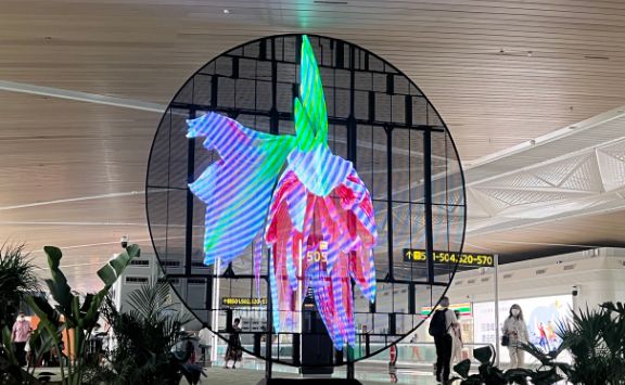 Circle Transparent LED Display Screen in Airport