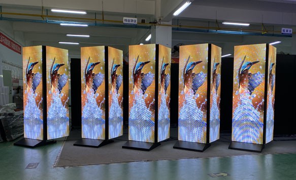 Double-Sided LED Poster Display with freestanding design