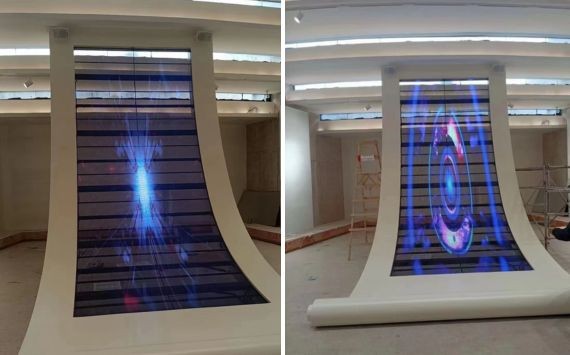 Creative transparent LED display in Milan's shopping malls