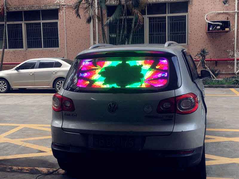 Transparent car rear window LED display