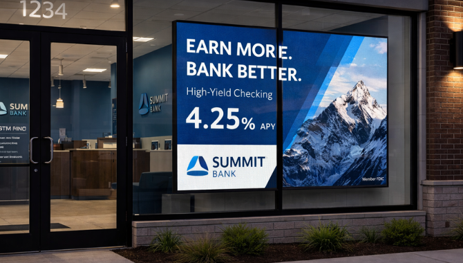 Banking LED Display for Glass Windows