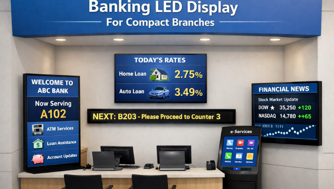 Banking led display For Compact Branches