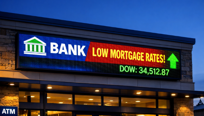 Banking led display For Exterior Visibility