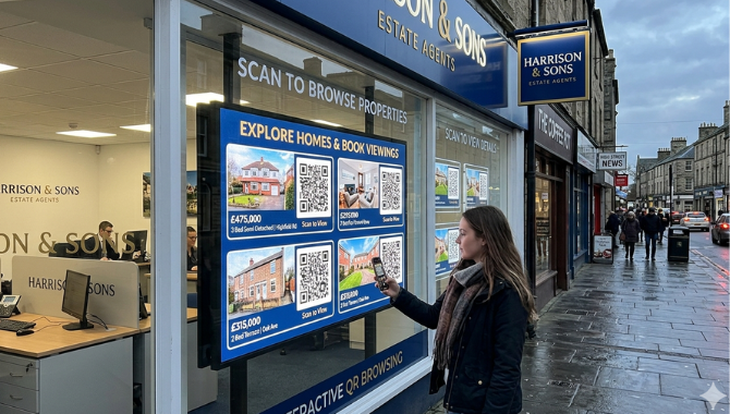 Interactive QR-based property browsing