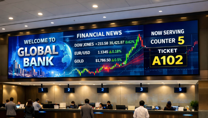 LED Display For Main Banking Halls