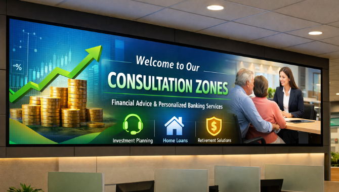 LED Display for Banking Consultation Zones