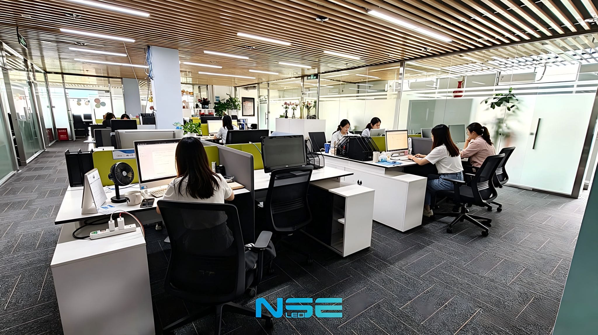 modern LED company office new facility workspace team collaboration