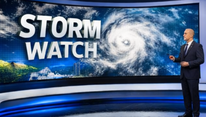 TV Station Storm Watch LED Display