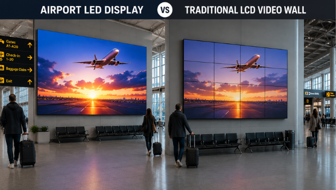 Airport LED Display vs Traditional LCD Video Wall