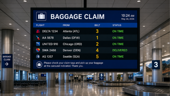Baggage Claim LED Display