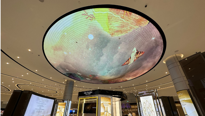 Celling LED Display for shopping mall in China