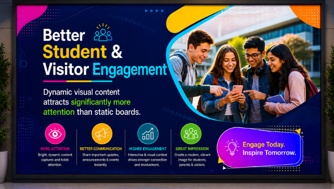 Dynamic visual content attracts significantly more attention than static boards.