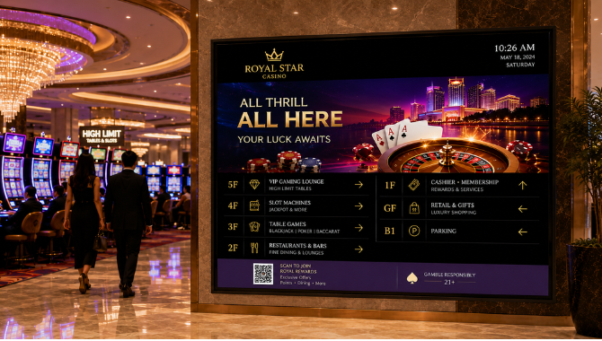 Hotel Lobby & Wayfinding Digital Signage