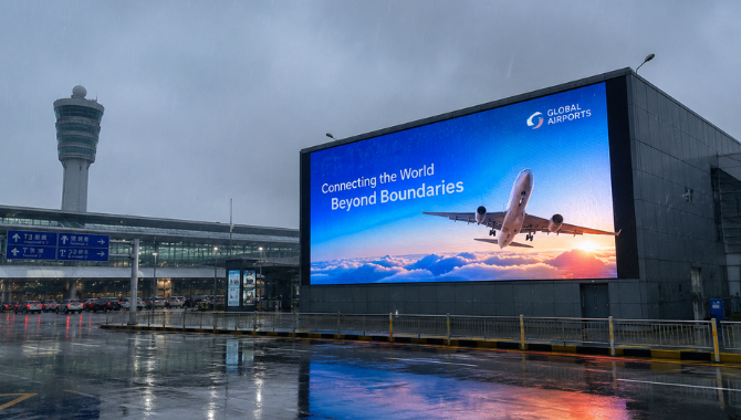 Outdoor airport LED screens require
