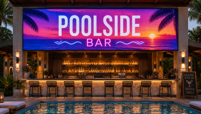 Swimming Pool LED Display Screen | Poolside LED Screen