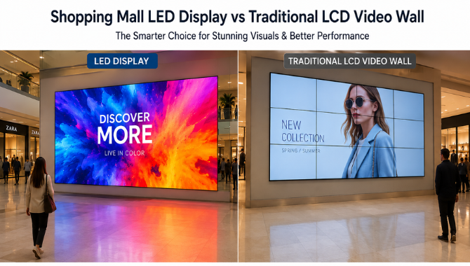 Shopping Mall LED Display vs Traditional LCD Video Wall