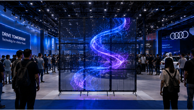 Holographic Invisible LED Display for USA Exhibition Booth