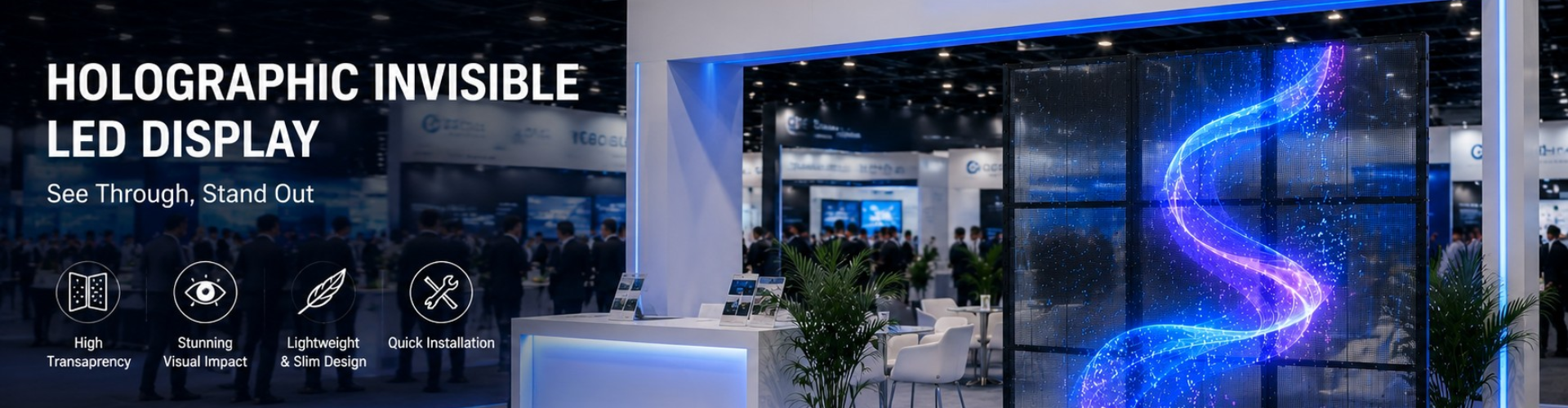 Holographic Invisible LED Display for USA Exhibition Booth