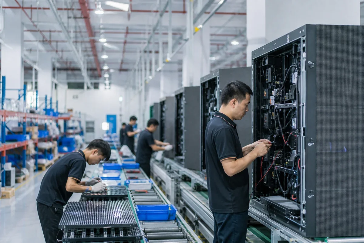 Outdoor LED screen manufacturer production line and quality control process
